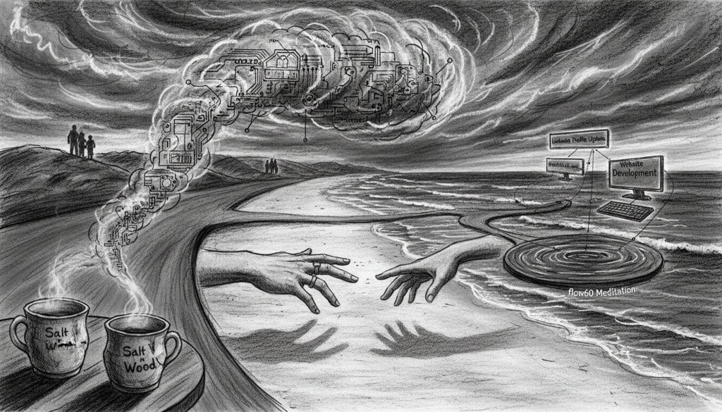 Coastal Whispers: Connection's Winding Thread