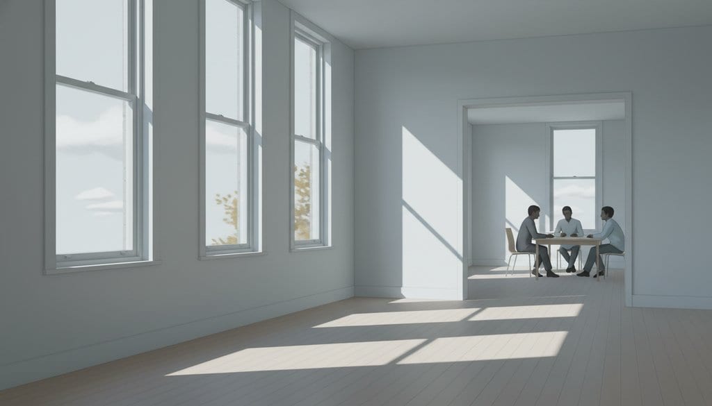 Autumn Light Crossing Empty Rooms