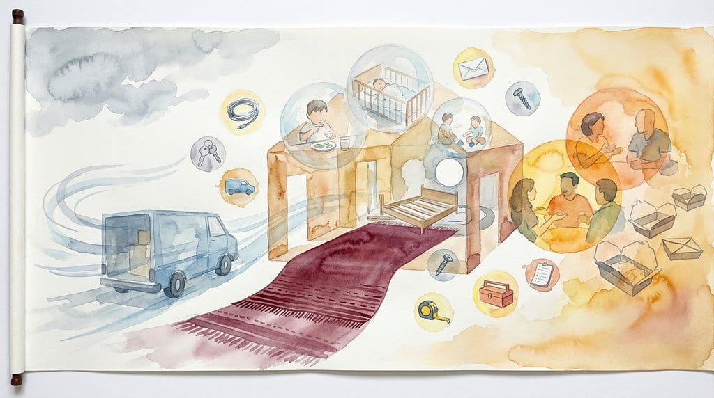 Watercolor Domestic Flow: A Day of Transitions